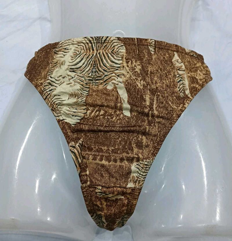 ⚛️ Brown Animal Print Thong Panty