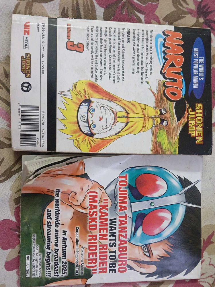Naruto Manga Volume 3 &amp; Kamen Rider Comic