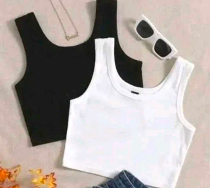 Classic Black &amp; White Crop Tops (Set of 2)