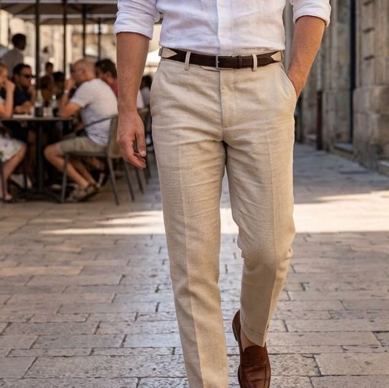 Men's Classic Beige Trousers