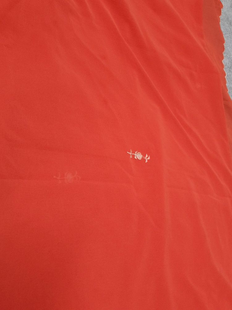Orange Dupptta With Little Bit  Oil Stain