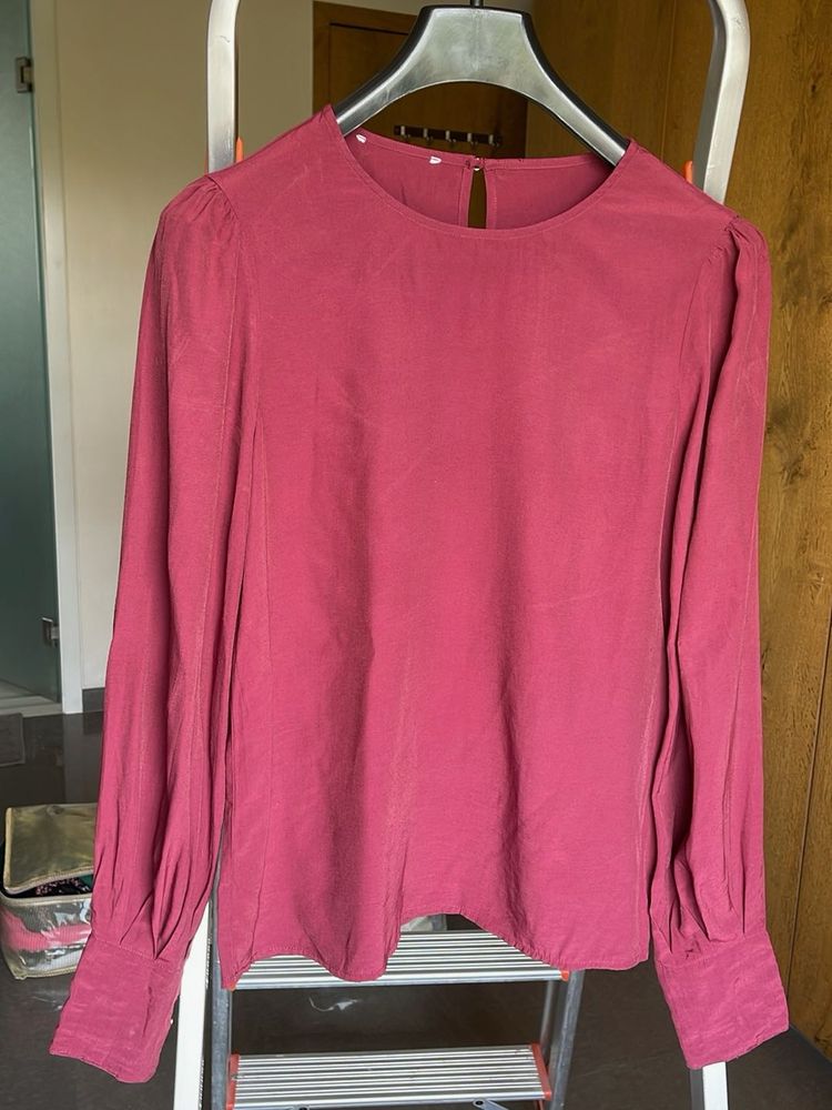Elegant Berry Long Sleeve Top