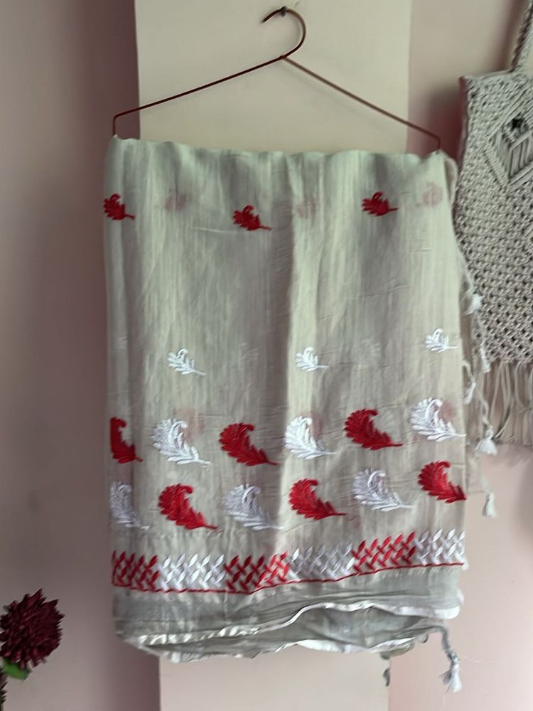 Embroidered Cotton Saree