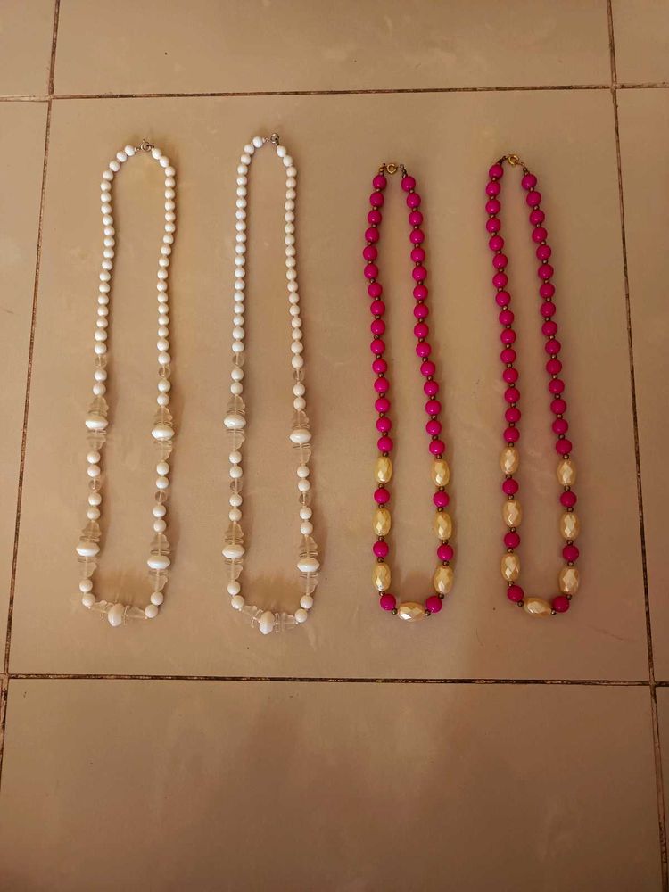 New Unused Set of 4 Beaded Necklaces Haar Mala