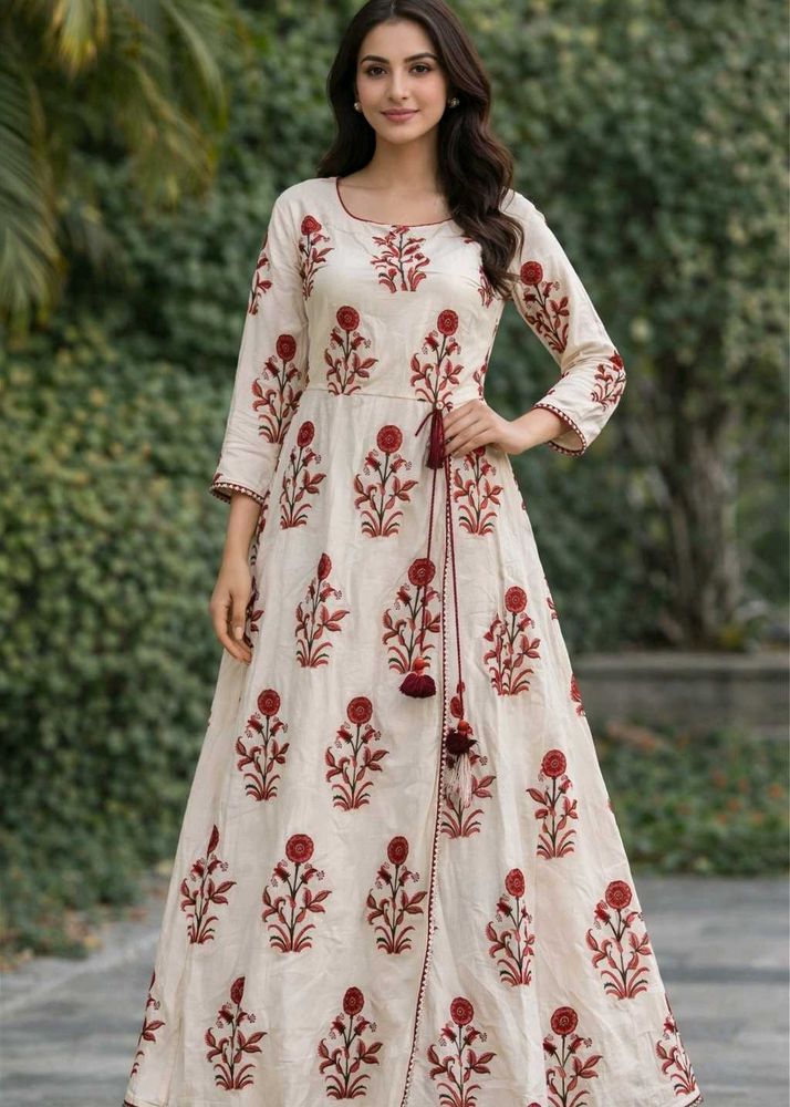 Floral Print Anarkali Kurti
