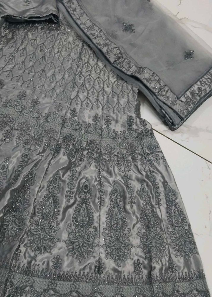 Elegant Grey Dress Material