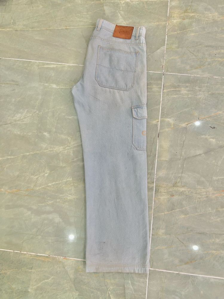 Light Wash Cargo Jeans