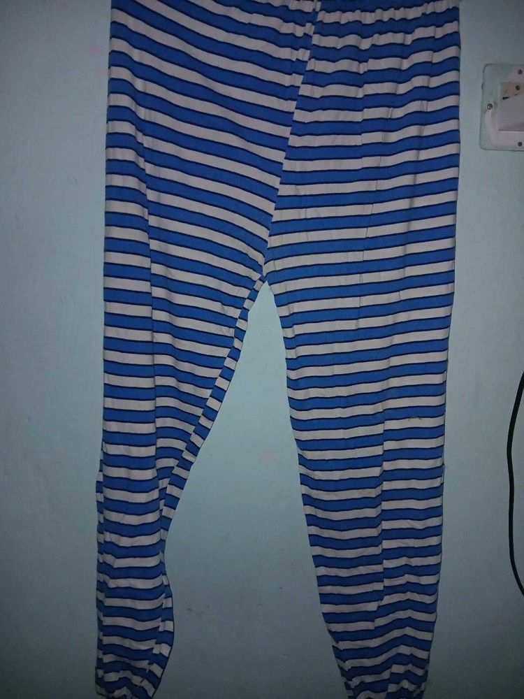 Blue &amp; White Striped Pajama Pants