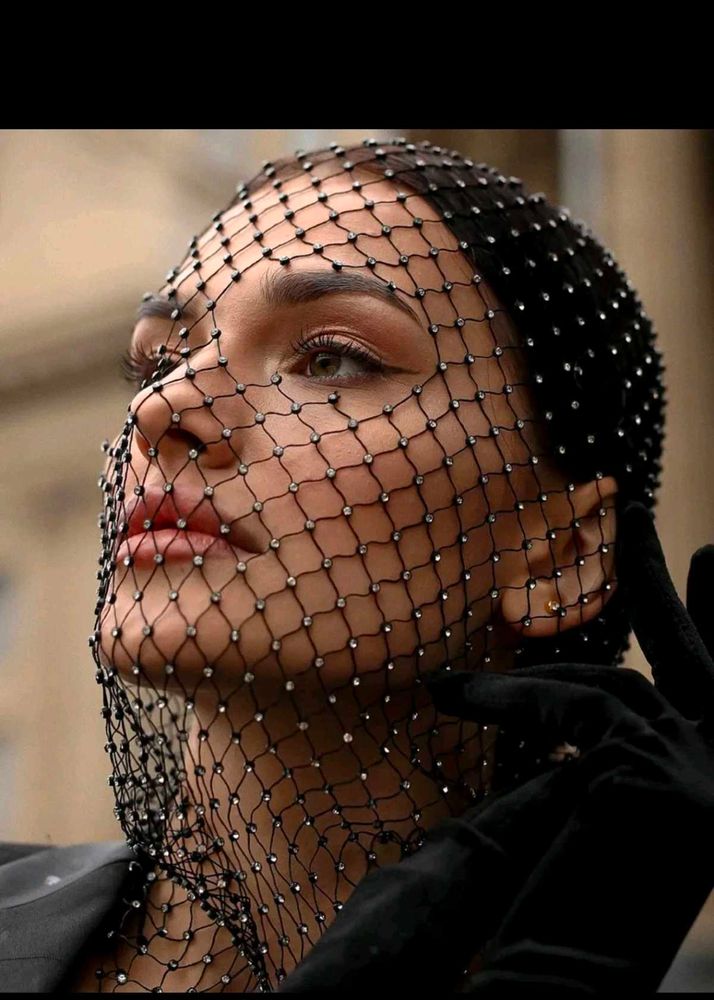 Sparkling Crystal Veil Headgear