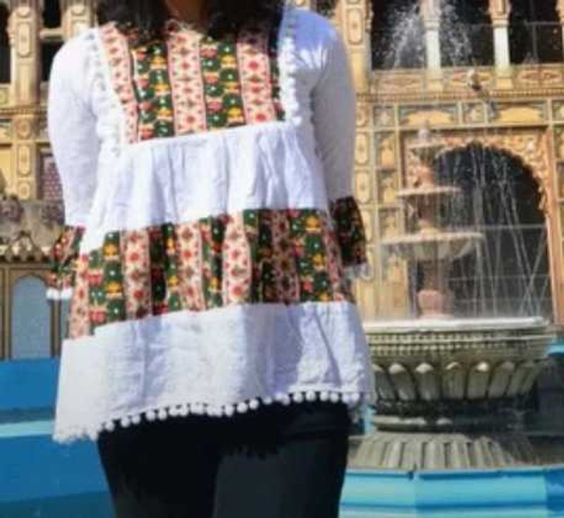 Boho Patchwork short Kurta with Tassel