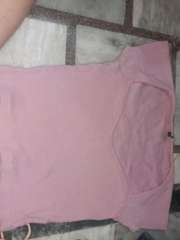 Cute Pink Ribbed Top
