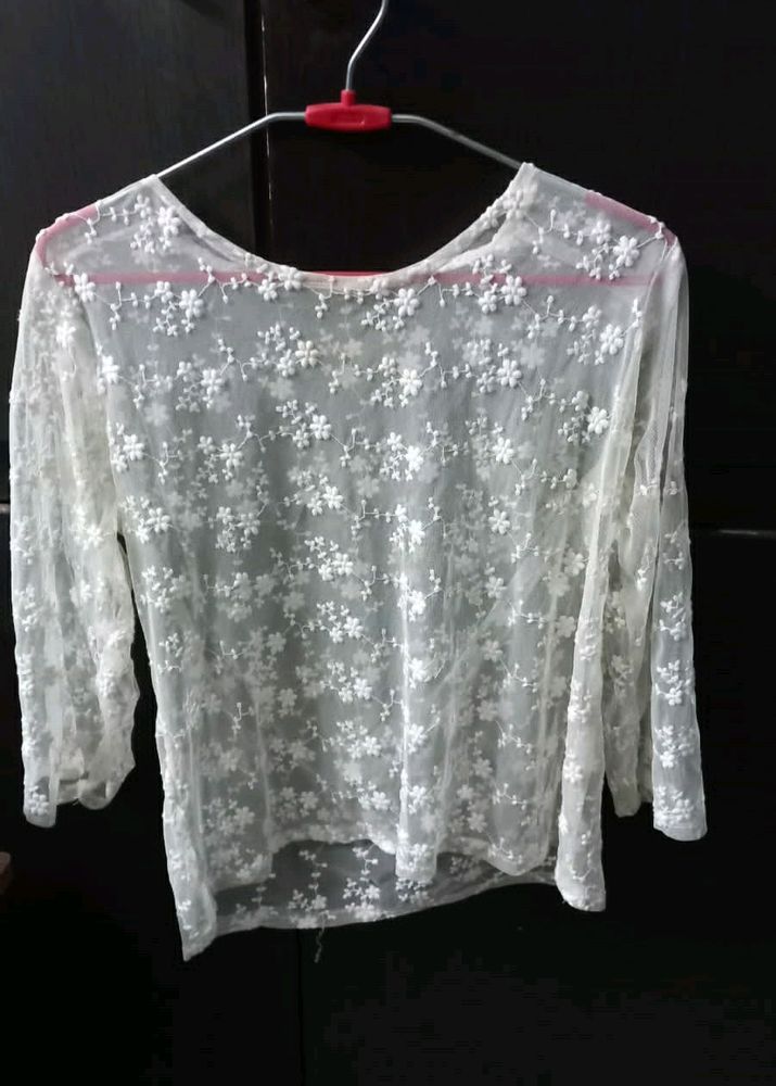 A White Net Top