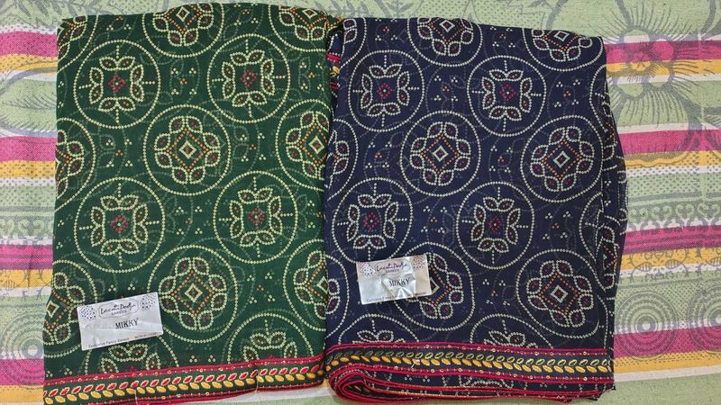 Beautiful two Bandhani Print Sarees