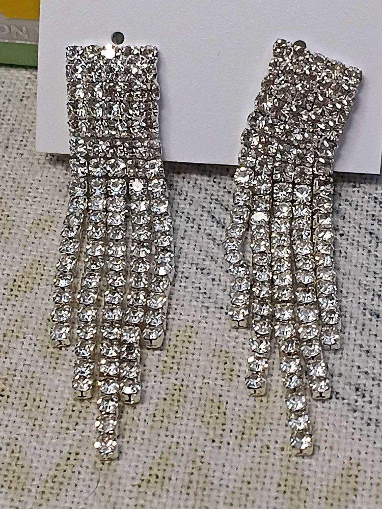 Sparkling Rhinestone Dangle Earrings