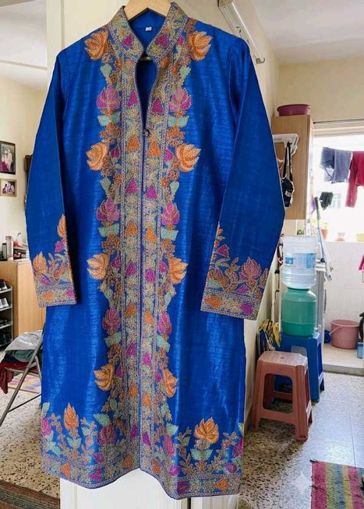 royal  Blue kashmiri embroidery coat