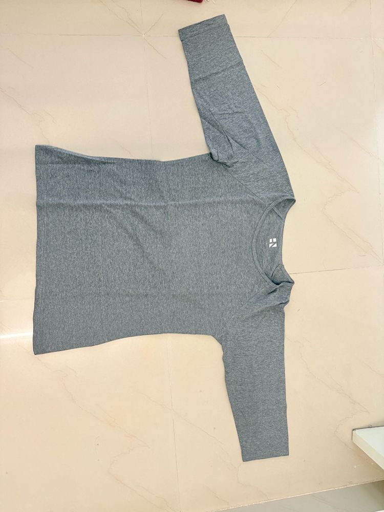 Comfortable Grey Long Sleeve Top