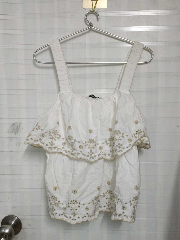White Embroidered Top( Never Used).