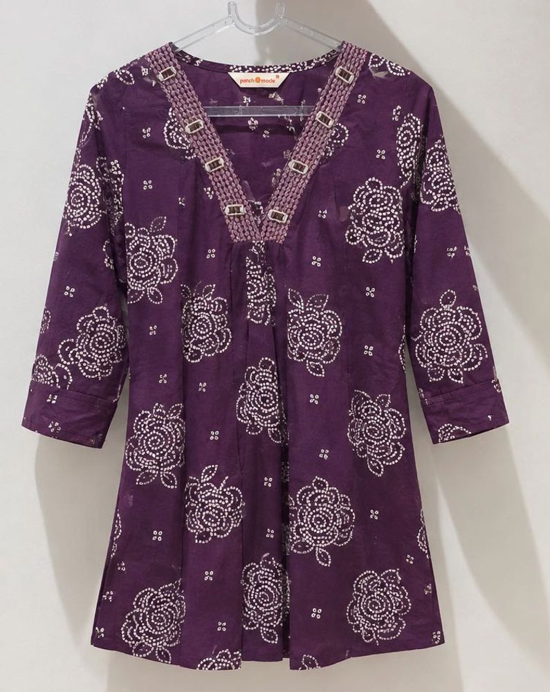 Peachmode Purple A-Line Kurti| Excellent Condition