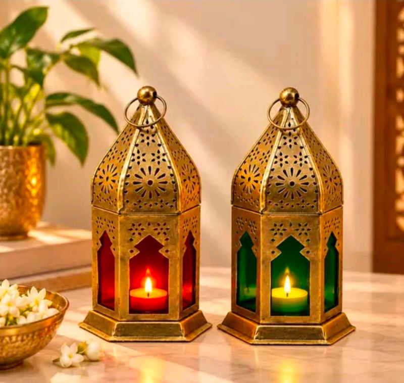 Set of 2 Moroccan Style Lanterns