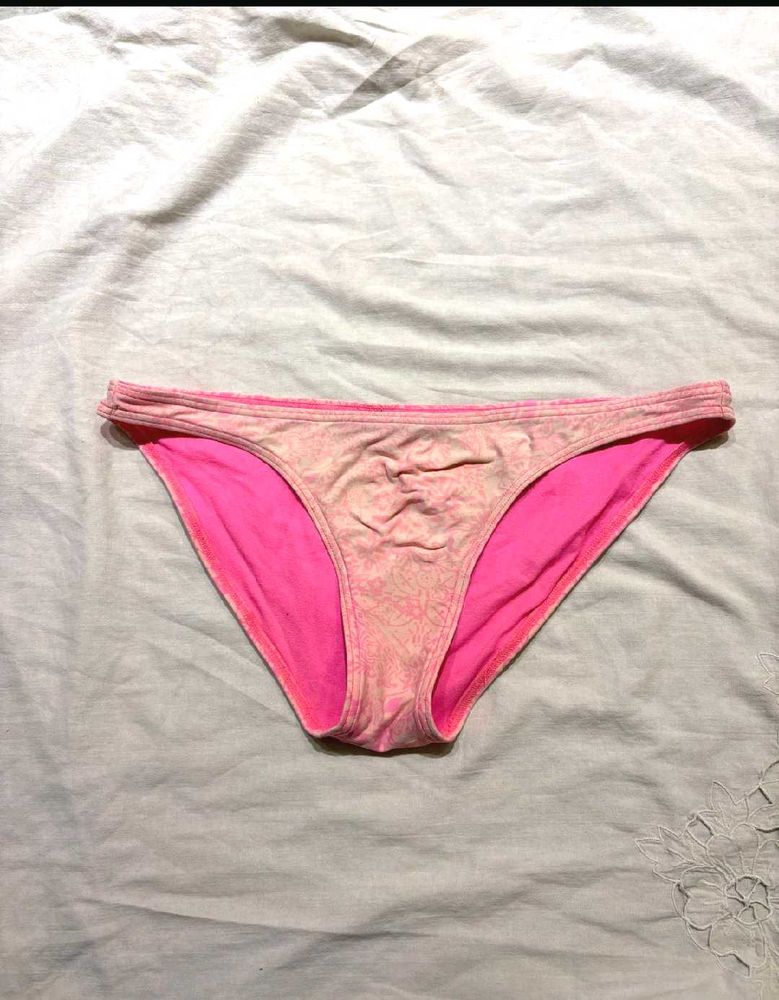 Pink Patterned Bikini Bottom