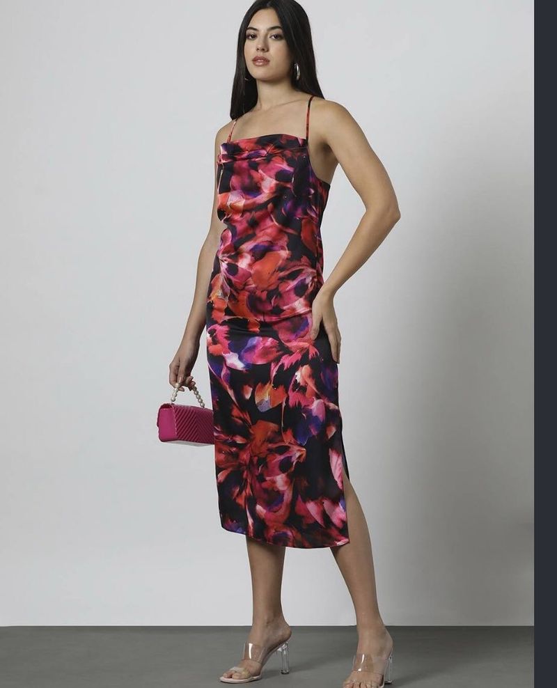 Vibrant Floral Print Maxi Dress