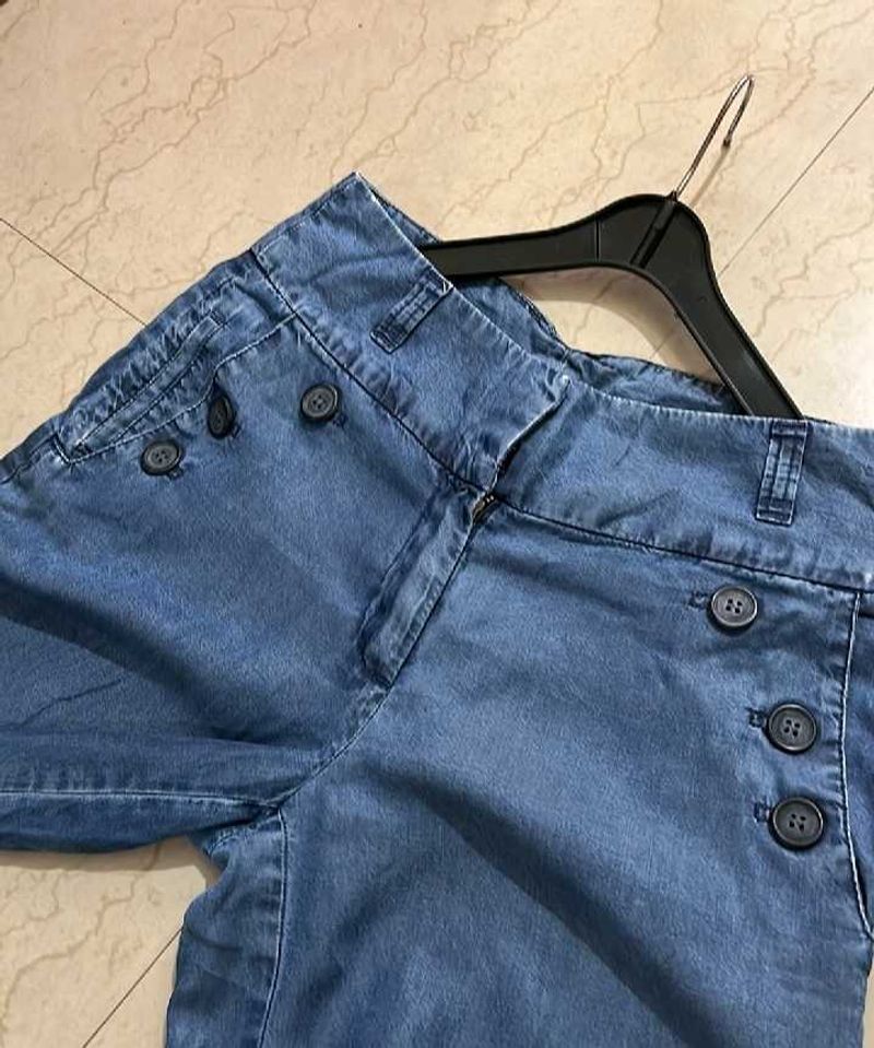 Vintage Button-Up Denim Shorts