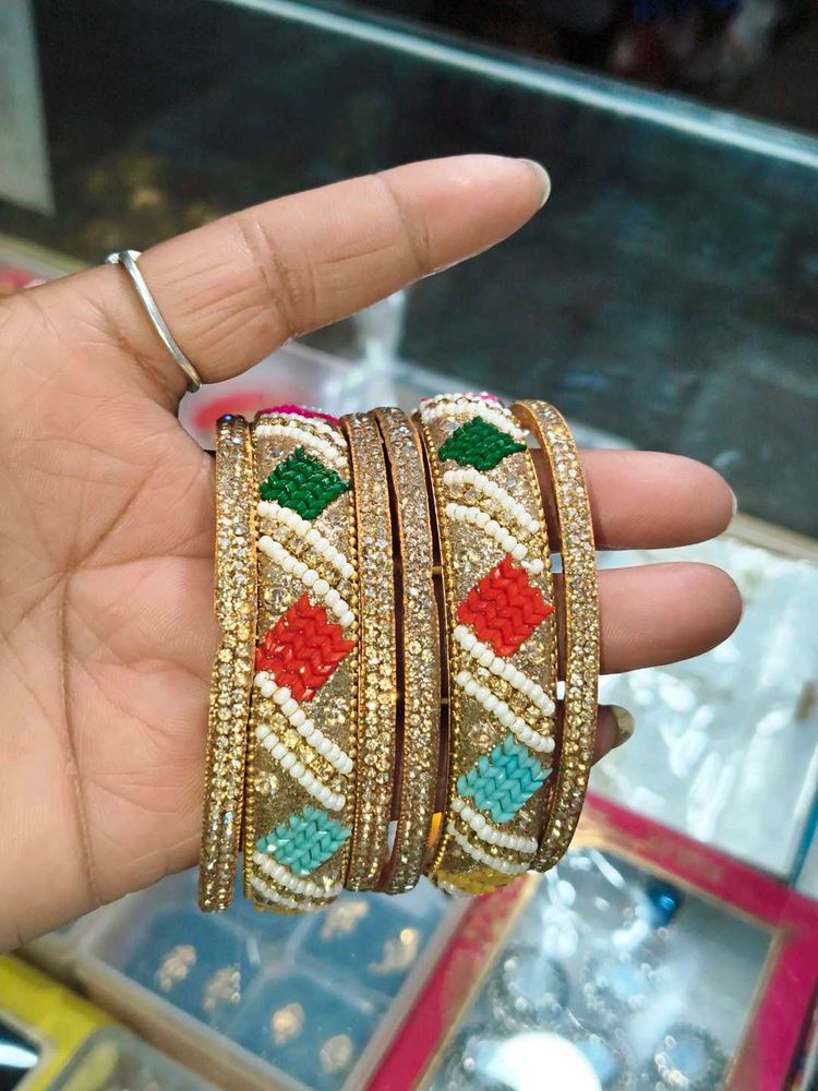 Elegant Beaded Bangle Set