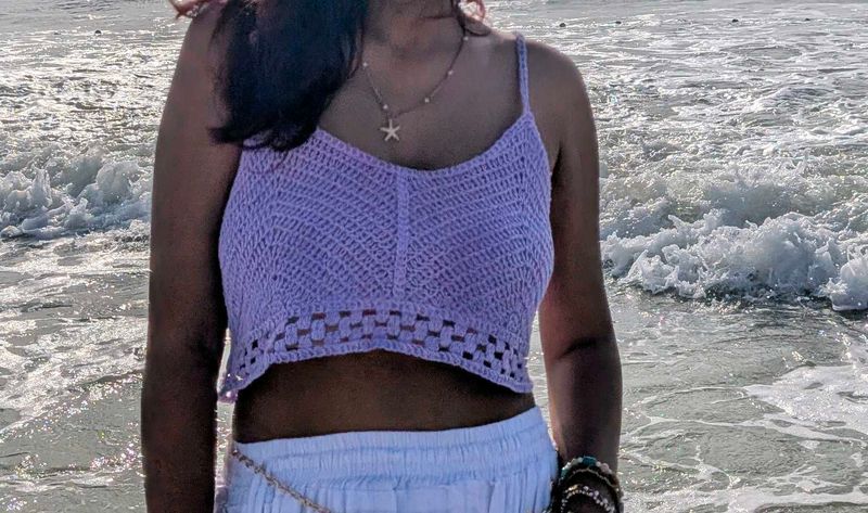 Crocheted Lavender Crop Top