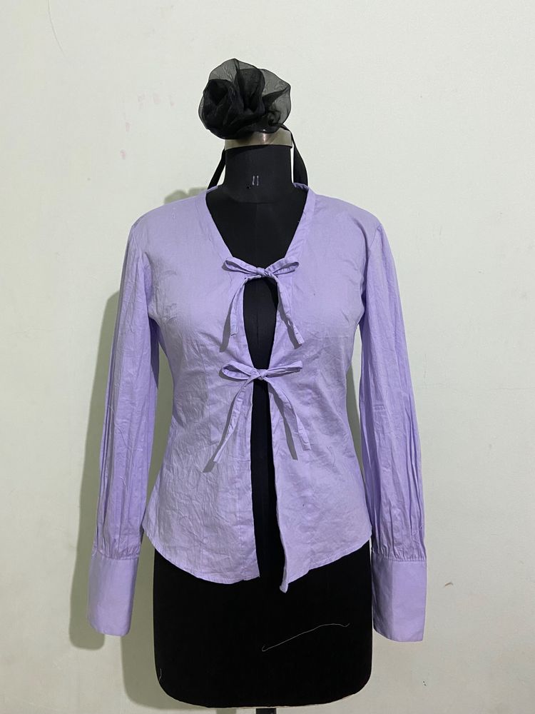 Lavender Front Tie Top