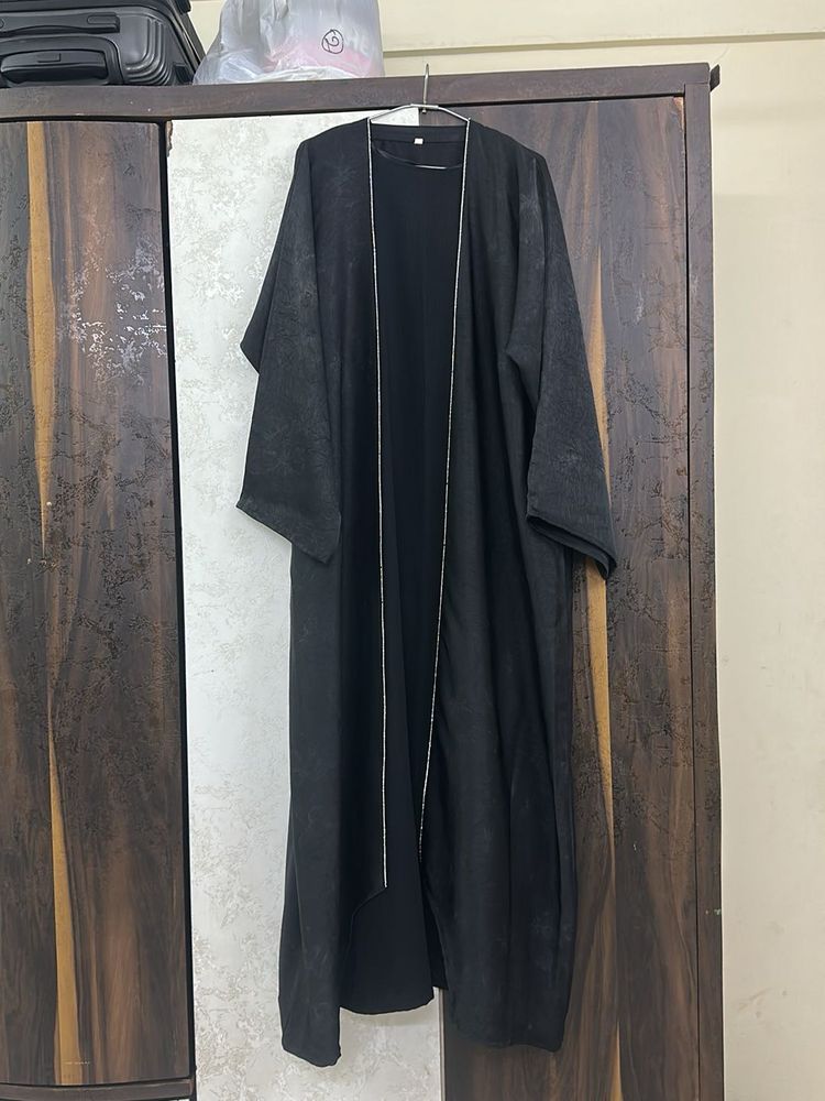 Elegant Black Open Abaya Kimono