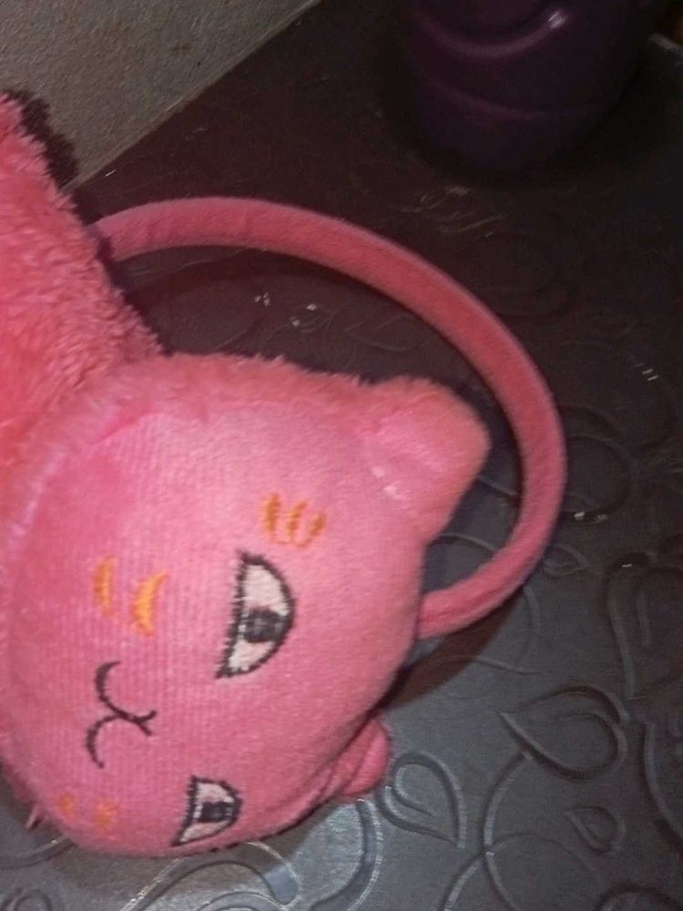 Cute Pink Cat Earmuffs