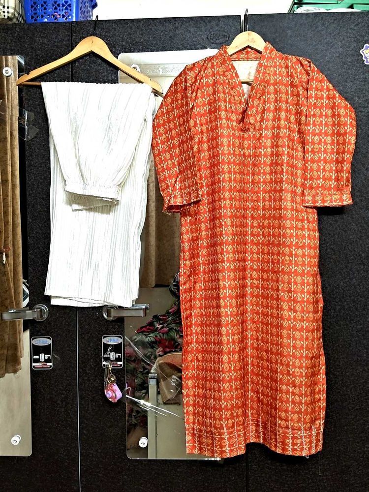 Sale Elegant Ethnic Kurta Set🧡🤍