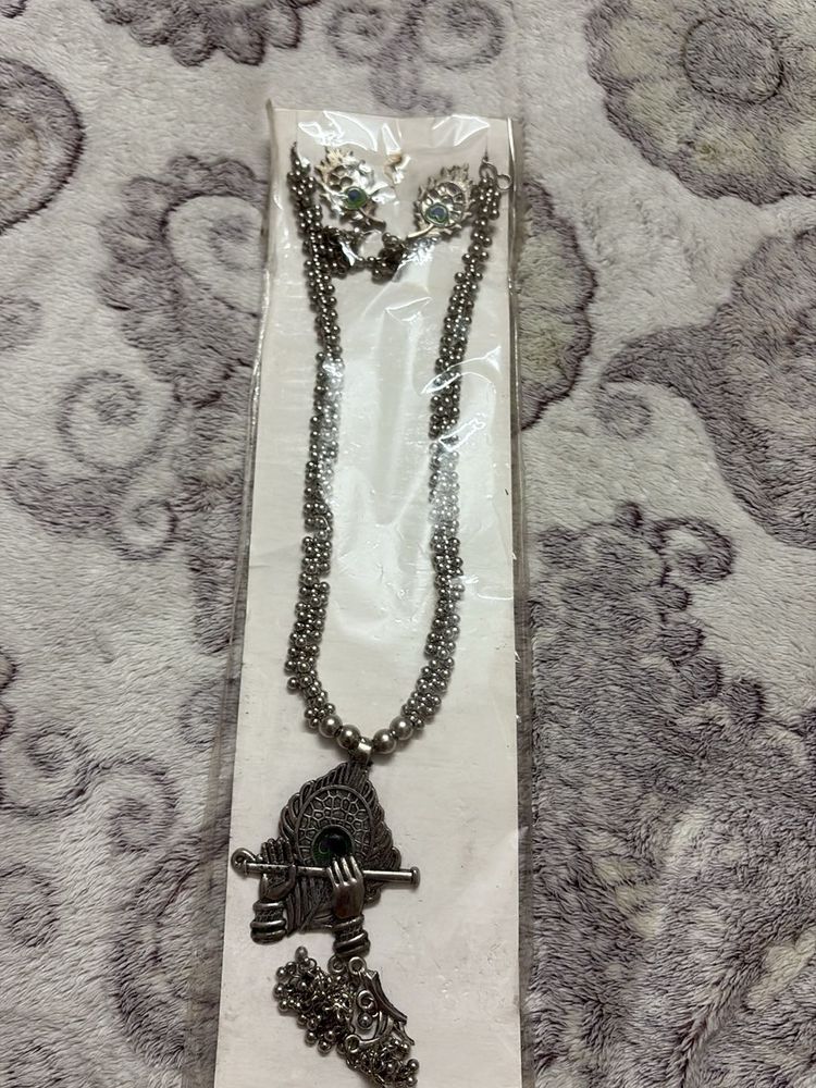 Oxidized Silver Necklace Set