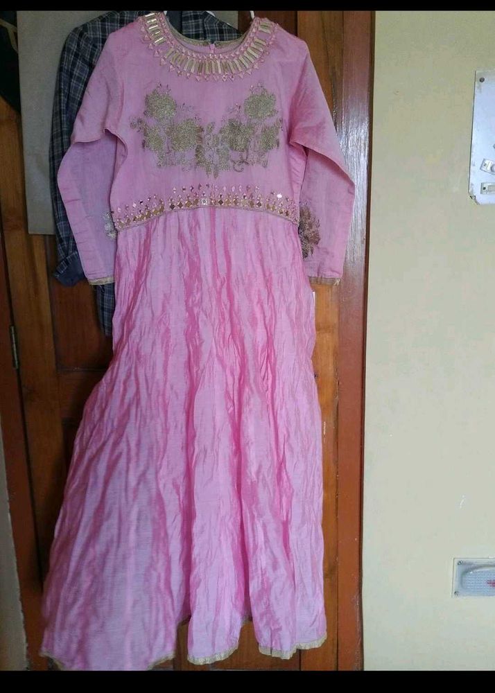 Pink Embellished Anarkali Dress