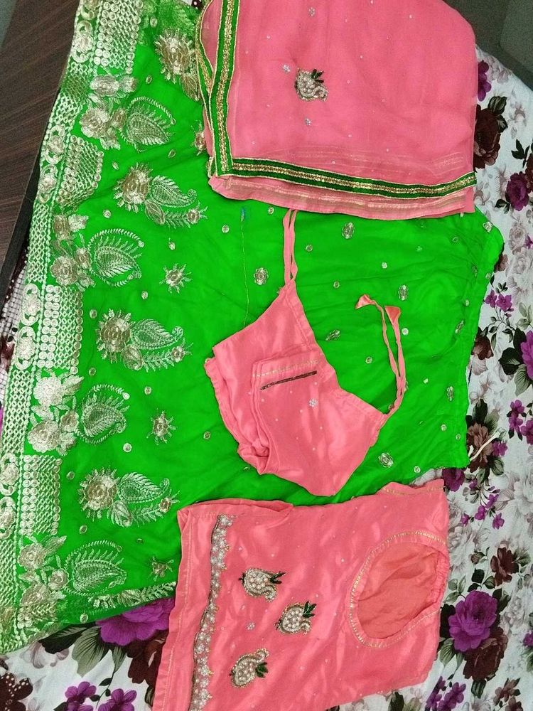Green Lehenga Choli Set