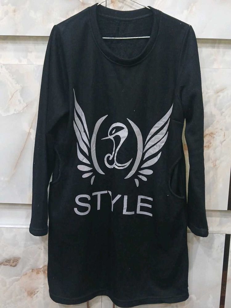 Black Graphic Print Dress