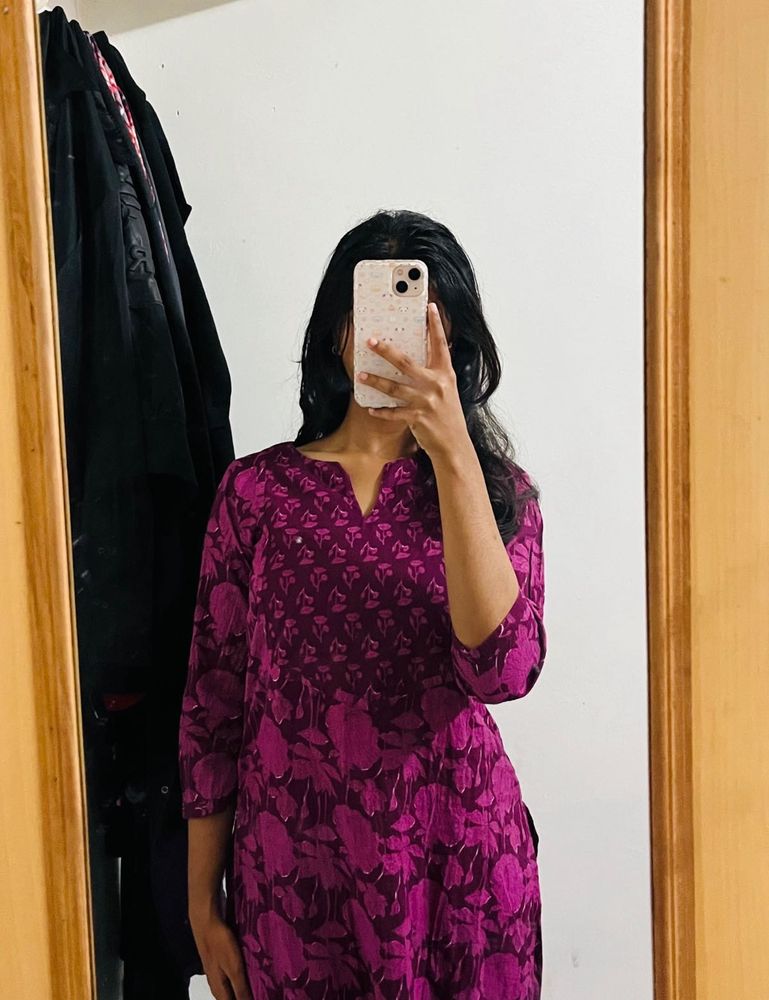Beautiful Purple Floral Kurta