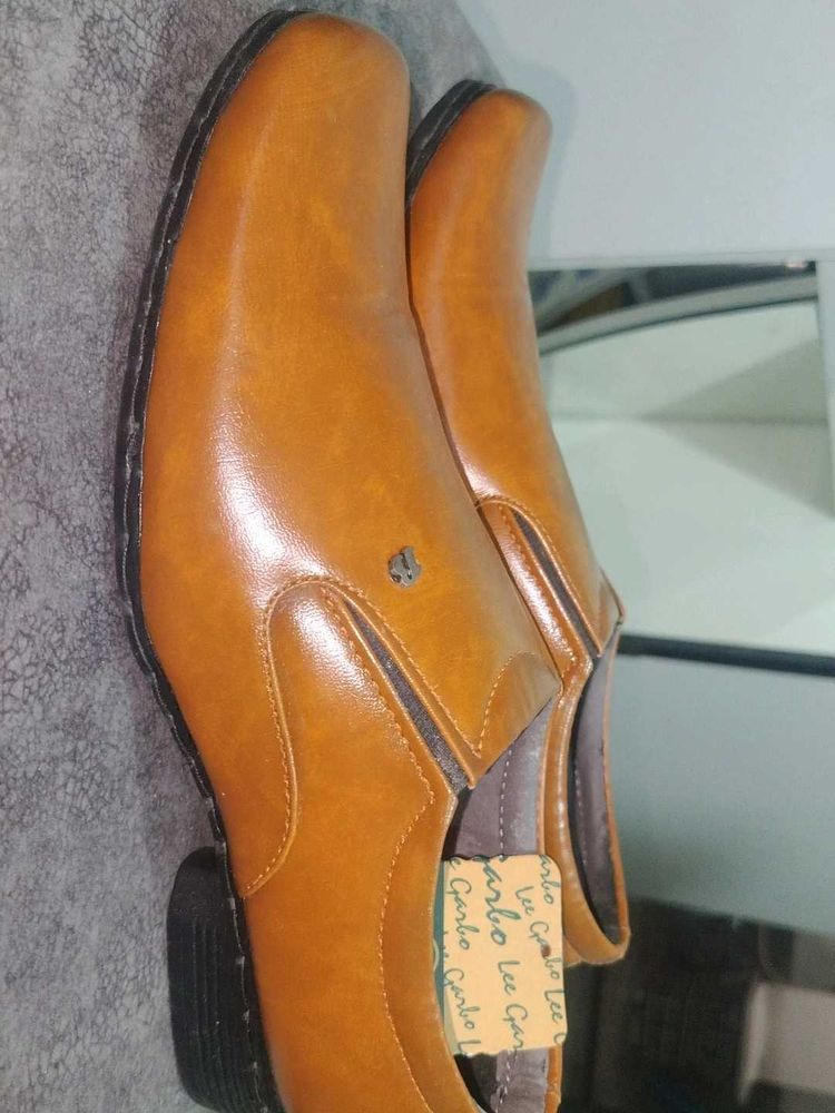 Men's Tan Formal Slip-On Shoes