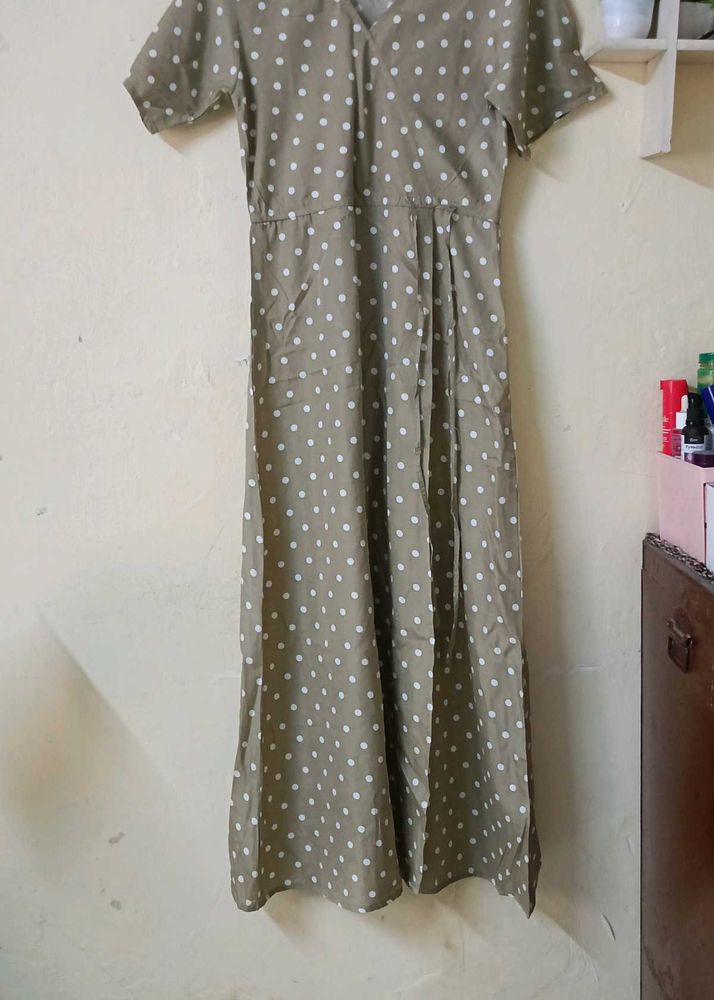 Women's Polka Dot Midi Dress