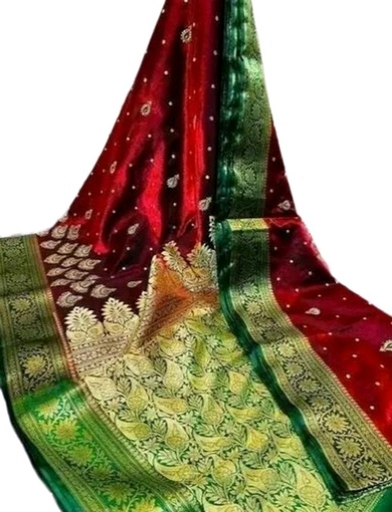 Banarsi Satin Silk With Embroidery Work Saree