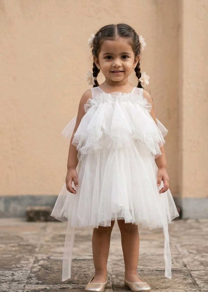 White Tulle Party Dress