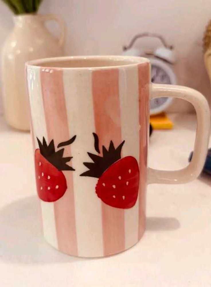 Strawberry Striped Mug