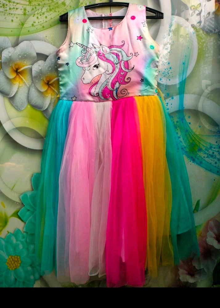 Knee Length Frock For 10-12 Years Girl