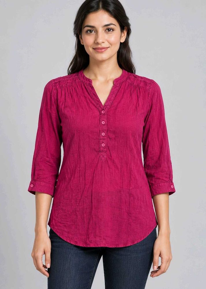 V-Neck 3/4 Sleeve Tunic Top