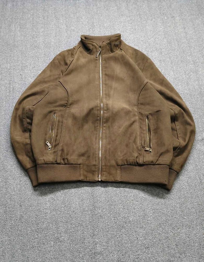 Men's Brown Suede Bomber Jacket