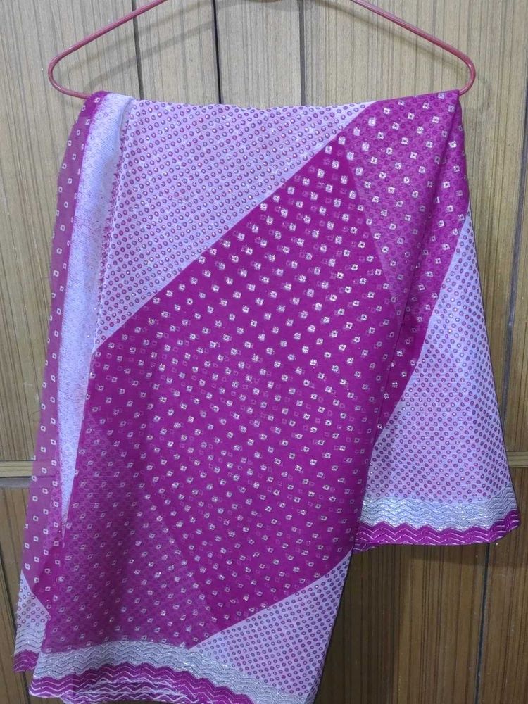 Vibrant Pink Bandhani Saree