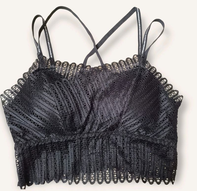 Black Netted Bralette (L)