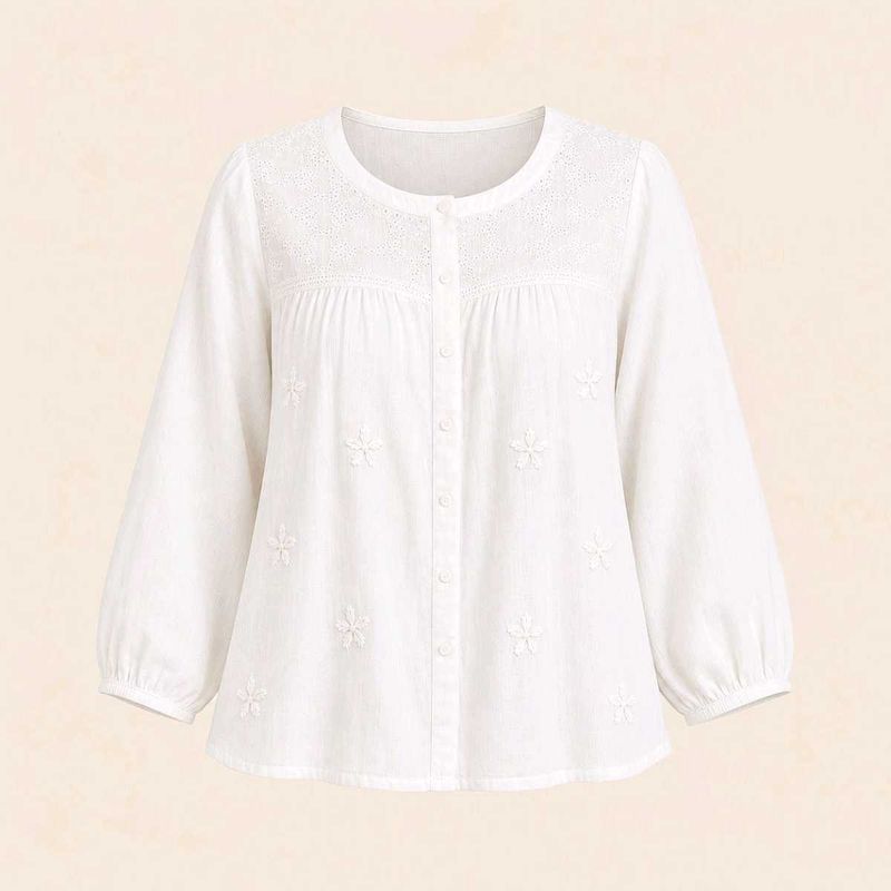 White embroided shirt