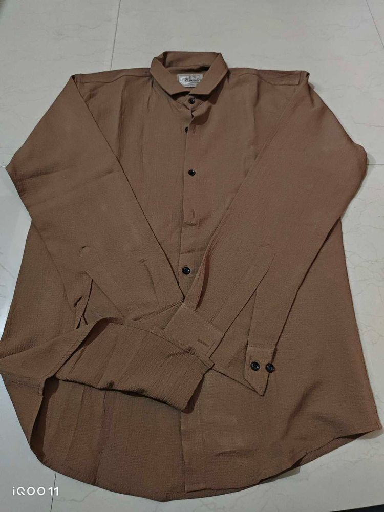 Men's Brown Full Sleeve Shirt
