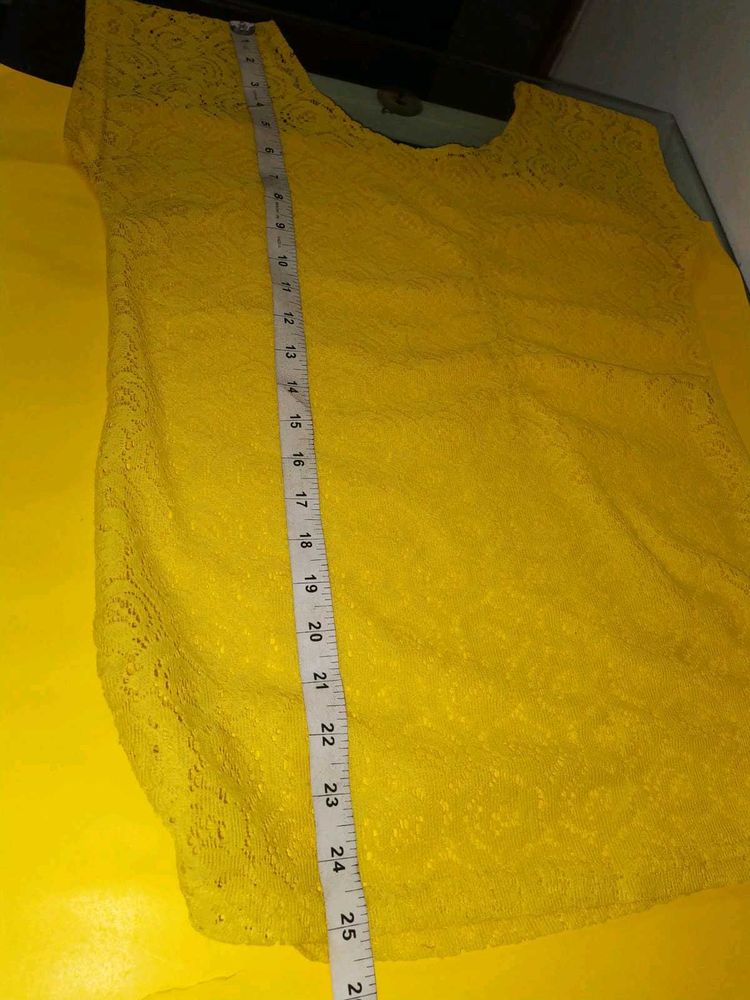 Yellow Lace Tank Top